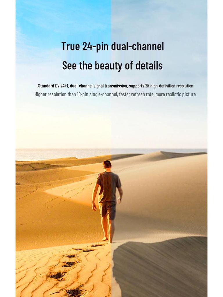 Oxygen-Free Copper High-Definition DVI Cable for Desktop Computer Graphics Card and Monitor (24+1)