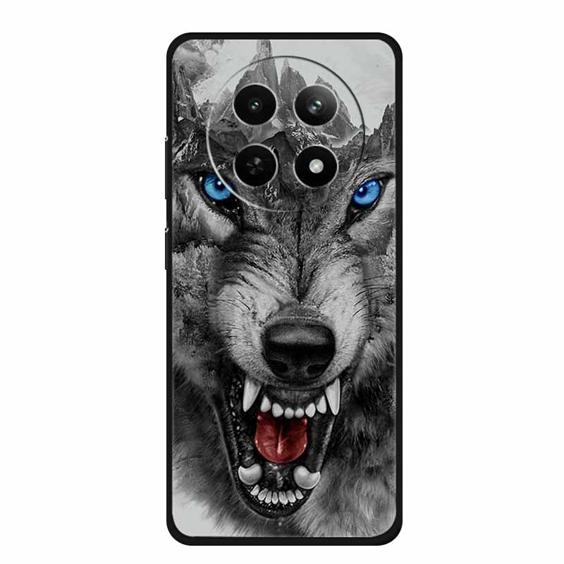 For Realme 13+ 5G Case Animals Soft Silicone TPU Phone Cases Back Cover For OPPO Realme 13 Plus 5G RMX5002 Wolf Protector Coque