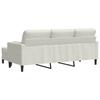 3 Seater Sofa with Footstool Cream 180 cm Velvet