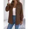 Women's Casual Shirt Long-Sleeve Striped Mid-Length Jacket Shirt Fall/Winter Top