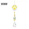 Exquisite Craftsmanship Wind Chime Crystal Cat Paw Chimes, Suncatchers for Windows Hanging, Rainbow Light Prism Maker Indoor Outdoor Home Garden Decor