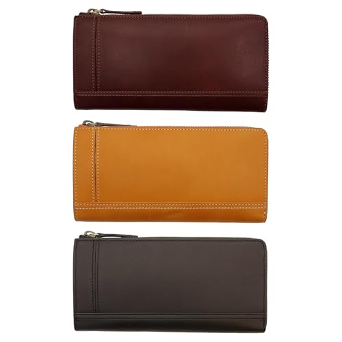 VOLVOX Genuine Leather Long Wallet (Black) VLX-109-01