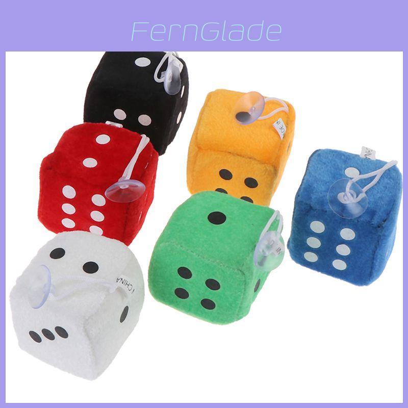 Plush Dice Party Pendant Soft Fluffy Car Decoration