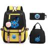 Animation Cartoon Printing Large Capacity Student School Bag Children'S Meal Bag Casual Pencil Bag Three-Piece Set