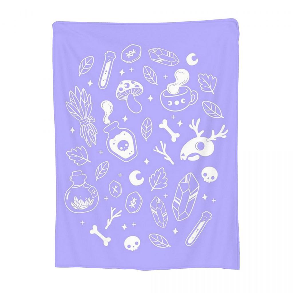 Herb Witch Black And White Nikury Blanket Soft Warm Flannel Throw Blanket Bedding for Bed Living room Picnic Travel Home Couch