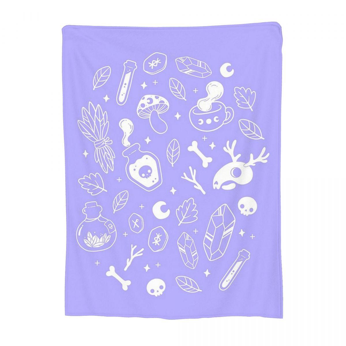 Herb Witch Black And White Nikury  Blanket Flannel Sofa Throw Blanket Super Soft for Couch Bedding Travel Throws Bedspread Quilt 30x40in