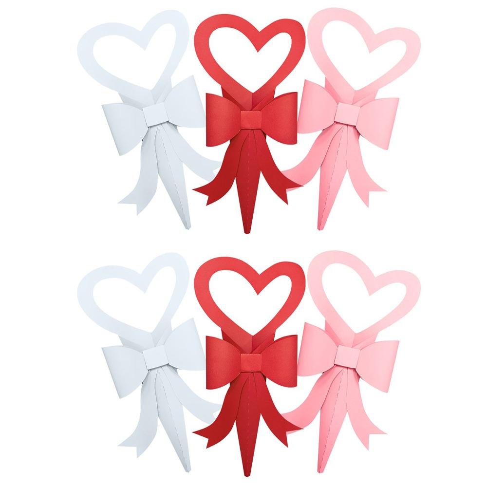 

Handheld Bouquet Gift Box Paper Bowknot Flower Arrangement Box DIY Flower Packaging 6pcs