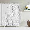 Simple Geometric Pattern Fabric Shower Curtain Bathroom Curtains Stripes Mosaic Bath Screen Waterproof Polyester With 12 Hooks