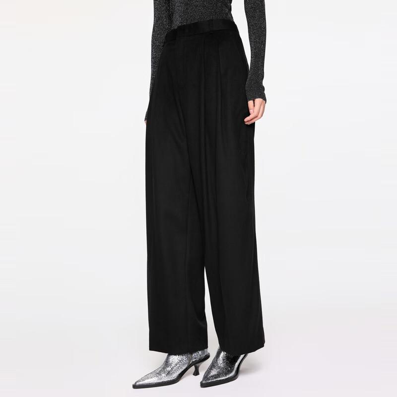 

JNBY Women s Loose Wide-Leg Casual Wool Cashmere Pants L