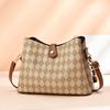 Women's bag European and American retro checkerboard shoulder bag women's large-capacity bag plaid bucket bag