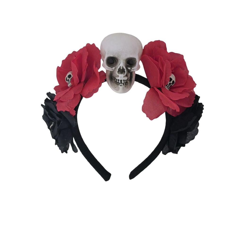 Skull Hair Hoop Halloween Ghost Festival Head Simulation Flower Undead Day Makeup Ball Accessories