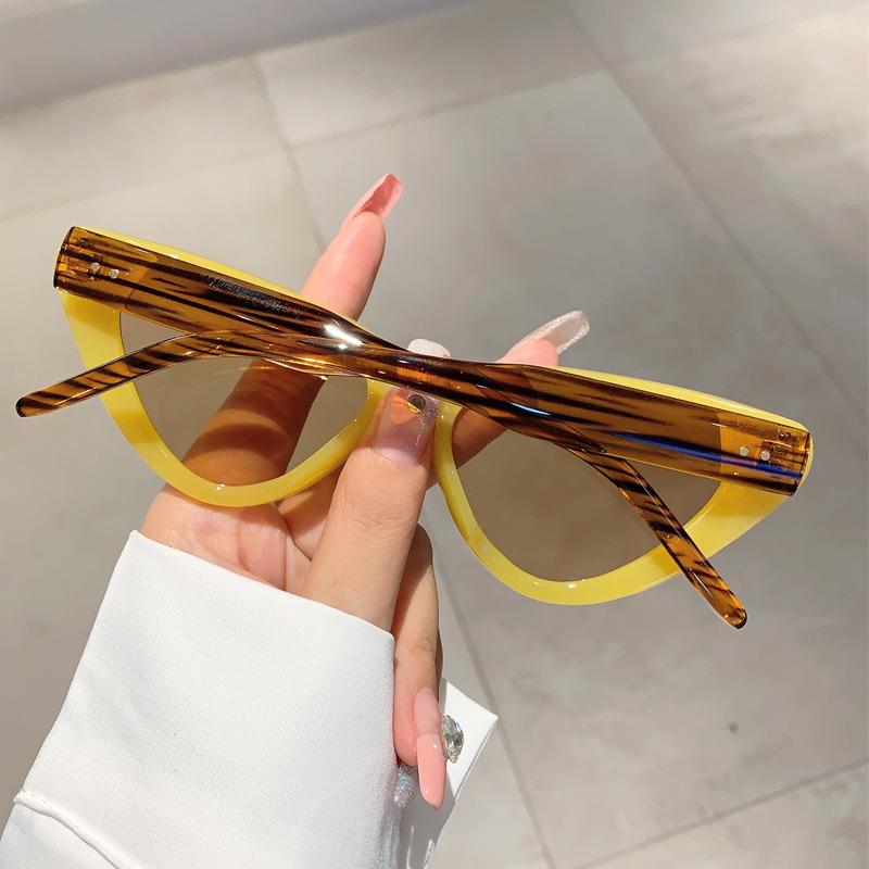 Vintage Brand Designer Triangle Cat Eye Sunglasses Women Sun Glasses For Men Trend Punk Fashion Luxury Rivet Sexy Ladies Shades