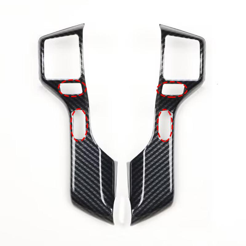 For TOYOTA 4Runner 4 Runner 2010-  CarbonFiber Steering Wheel Trim Direction Control Button Frame Cover Styling Accessories