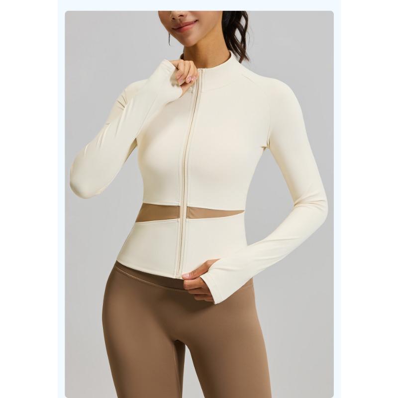 Women S Color Block Yoga Jacket Slim Fit Long Sleeve Workout Top