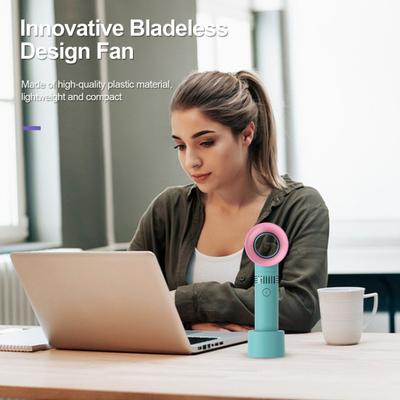 Bladeless Handheld Desk Fan 3 USB Rechargeable Speed Adjustable Summer Cooling Fan