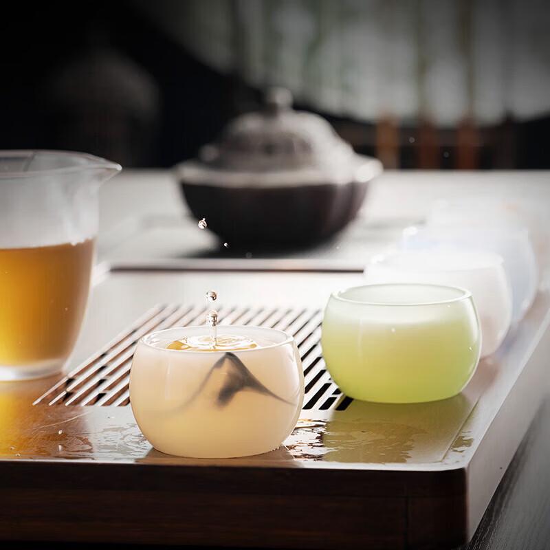 Chaxun Ink-Wash Glass Tea Cup