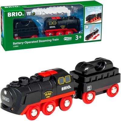 BRIO Battery Powered Steam Train Toy for Ages 3 and Up Wooden Locomotive with Steam Function