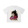 260 GSM Çift İplik 32 Numara %100 Pamuk Dragon Ball V18 Goku Baskılı Unisex Ağır Pamuk Tişört