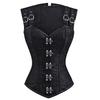 JYL TS black lace up sleeveless 12 steel bone double button chain button up waist shaping clothes for European and American courts
