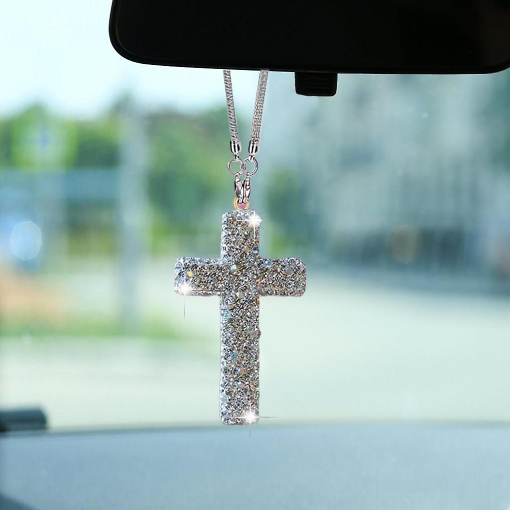 Auto Spiegel Deko Kristall Auto Rückspiegel Anhänger Christliches Religiöses Ornament Zubehör Für Auto Innenraum Zuhause Wohnzimmer