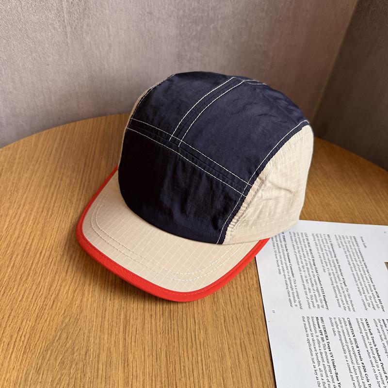 Outdoor color matching quick-drying five-leaf hat women's spring summer thin breathable sunscreen sunshade short brim yellow baseball hat