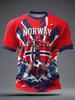 T-shirt Grafica Drago Vichingo Norvegese Uomo Donna Stampa 3D Stile Nordico Casual Sportiva Manica Corta Asciugatura Rapida Top Estivo