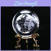 Elegante Bola de Cristal 3D de 60 mm Grabada con Láser Esfera de la Tierra en Miniatura Para Decoración del Hogar