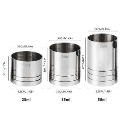 25/35/50 ml Edelstahl Messbecher Zylindrischer Cocktail Ounce Jigger Wein Getränkemesser Bartending Flasche Barzubehör