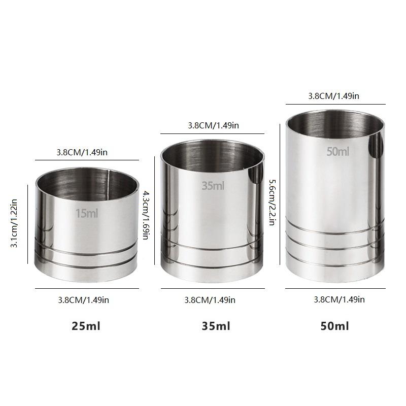 25/35/50Ml Stainless Steel Measuring Cup Cylindrical Cocktail Ounce Jigger Wine Drink Measurer Bartending Bottle Bar Accessory