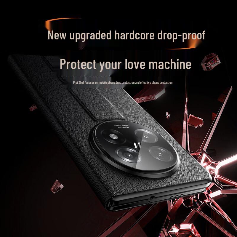 OPPO Find N5 Genuine Leather Flip Case with Wrist Strap