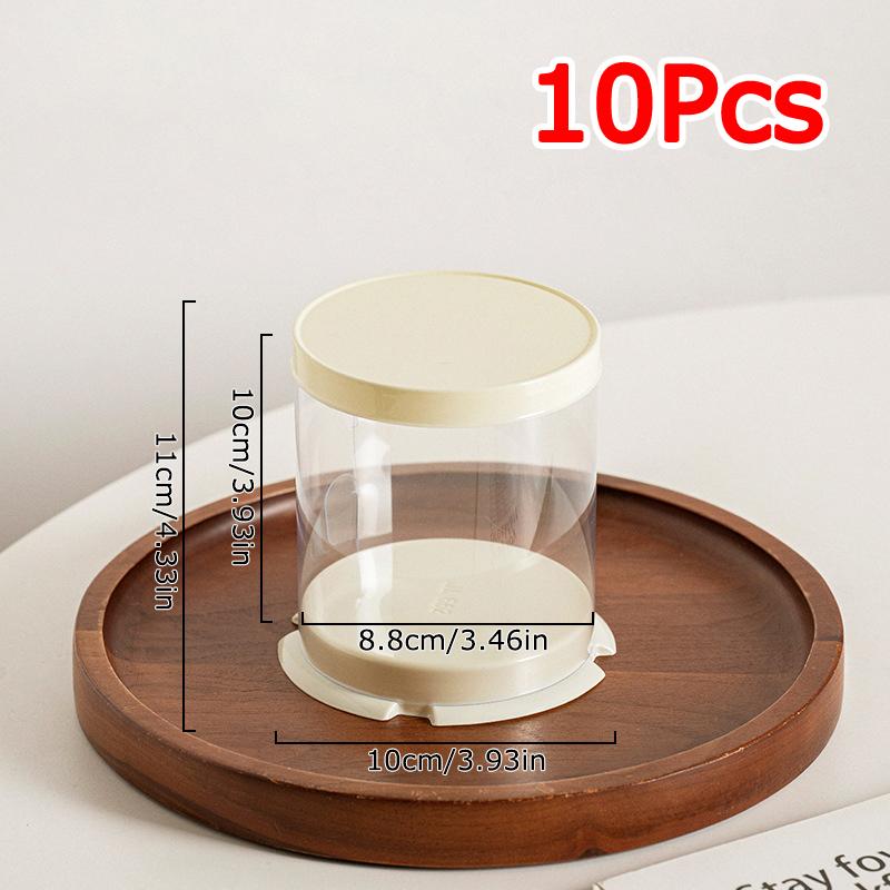 10PCS/Pack Water Resistance Fruit Decoration Cake Cup Simple Dessert Box Dessert Occasions 10x10x11cm/Single
