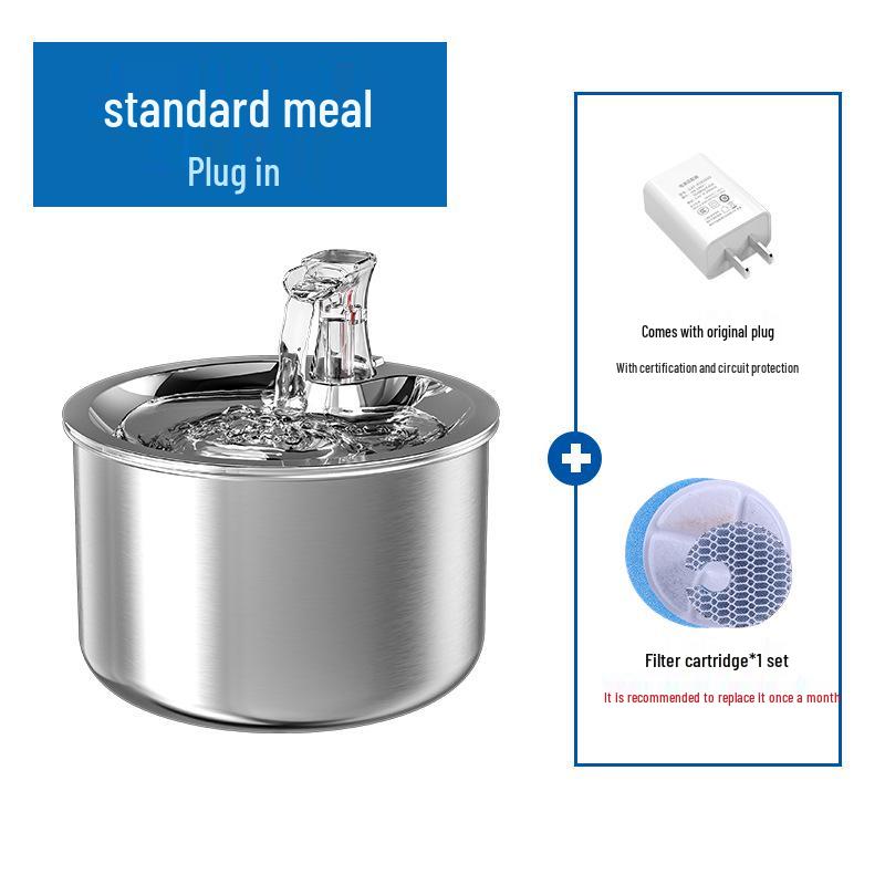 Stainless Steel Automatic Cat & Dog Water Fountain with Smart Circulation and Filtration