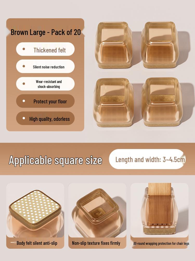Anti-Slip Silicone Table & Chair Leg Pads - Wear-Resistant Protection for Dining Furniture