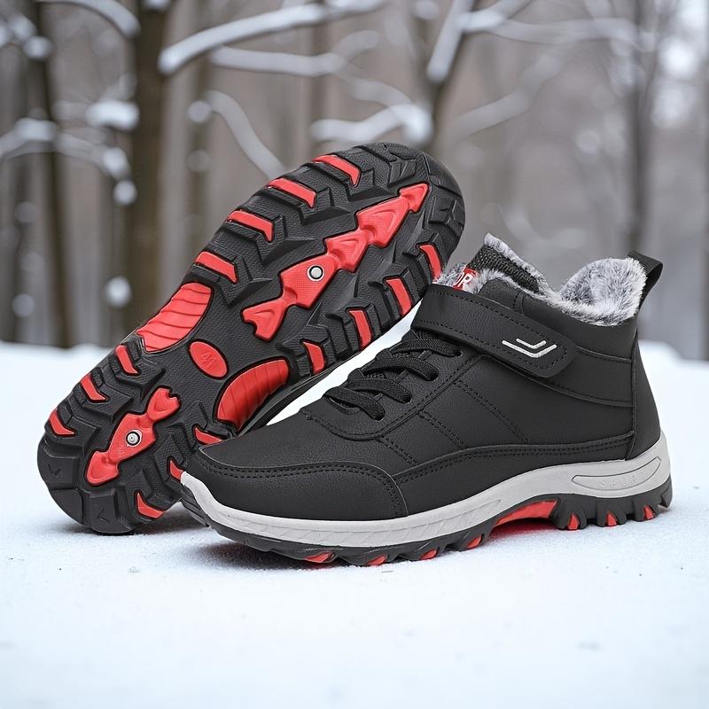 Men's Thickened Winter Snow Boots Fleece Lined Ankle High Non Slip Outdoor Hiking Daily Wear Cold Weather Athletic Durable Shoes Sizes 39-46