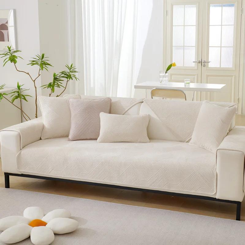 Thickening Sofa Cover Jacquard Sofas Cushion Nordic Style Non-slip Couch Towel Furniture 4 Seasons Combination Living Room Home