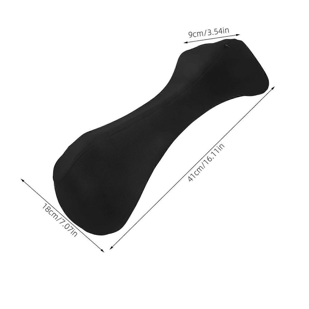 Ergonomic Black Lumbar Support Pillow for Office Chair and Car Use, Foam Cushion with Fabric Cover, 12 x 12 Inches