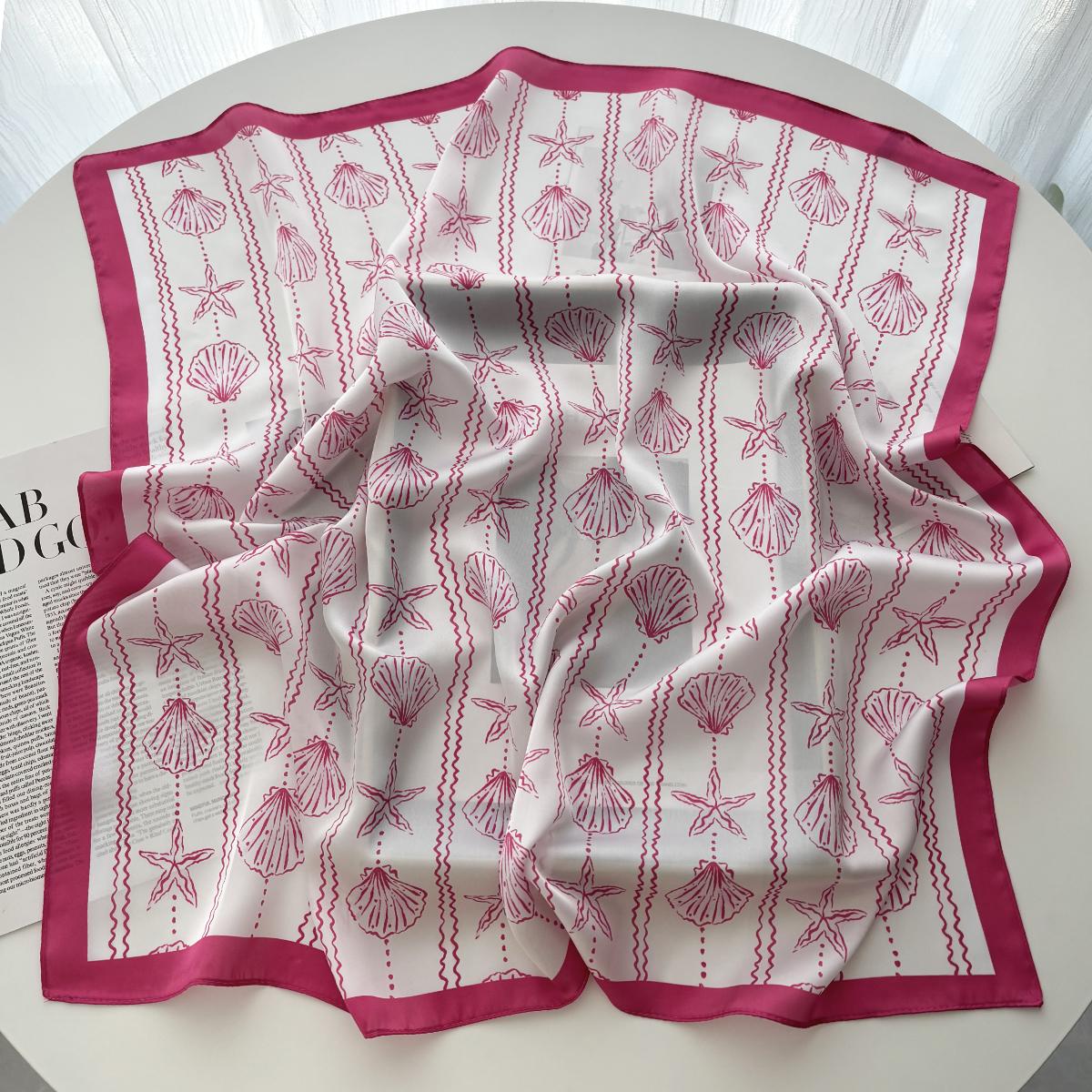 

Luxury Square Scarf For Women Elegant Ladies Hijab 70*70Cm Neckerchief Bandanas Soft Stain Faux Silk Scarves Fashion Shawl Warps