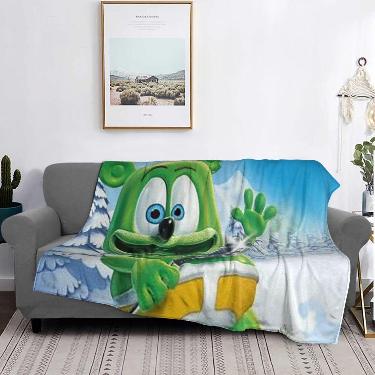 Exquisite Fashion Items Unisex Gummibar (The Gummy Bear) Blanket Soft Warm Flannel Throw Blanket Bedding For Bed Living Room Picnic Travel Home Couch