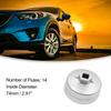 ACROPIX Car Filter Wrench Cap Tool Remover 14 Flutes 74mm Silver Tone 1pc