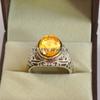 Citrin Oval geschliffener Edelstein mit 925er Sterling Silber Ring für Herren #A935 JL375669171647