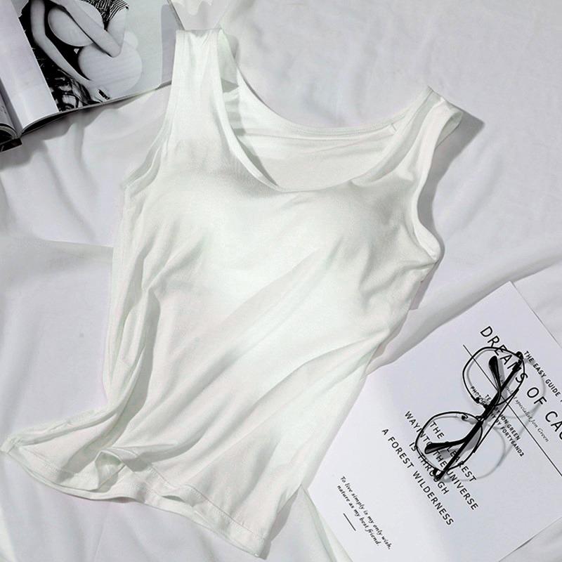 Débardeurs d'été décontractés pour femmes Débardeur d'été sans anneau en acier Camisole sans manches Sexy Slim Tops de base