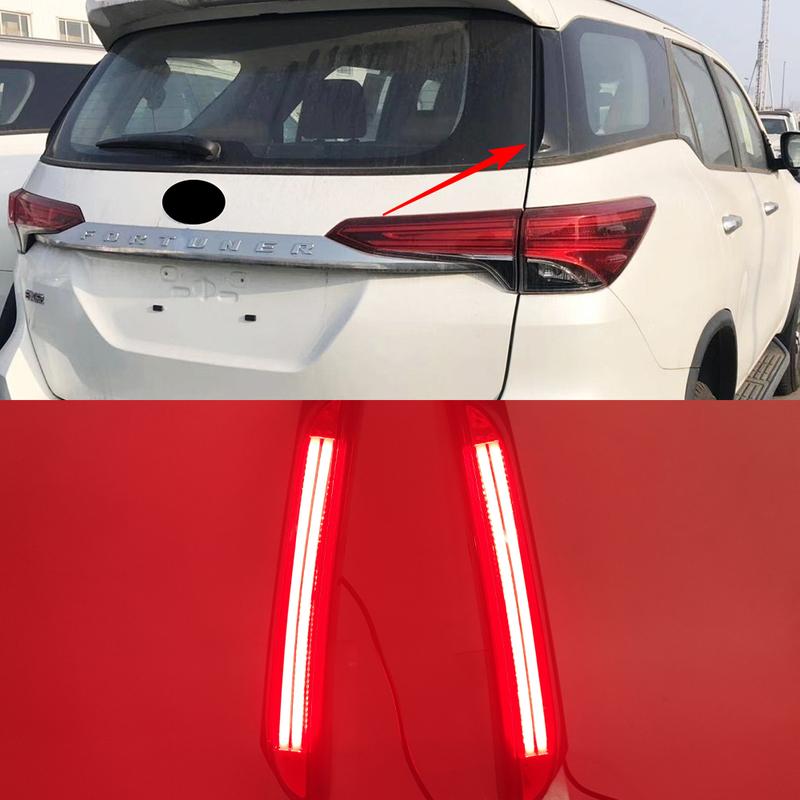 1 Pair For Toyota Fortuner 2015 2016 2017 2018   LED Rear Fog Lamp Bumper Light Auto Brake Light Turn Signal Reflector