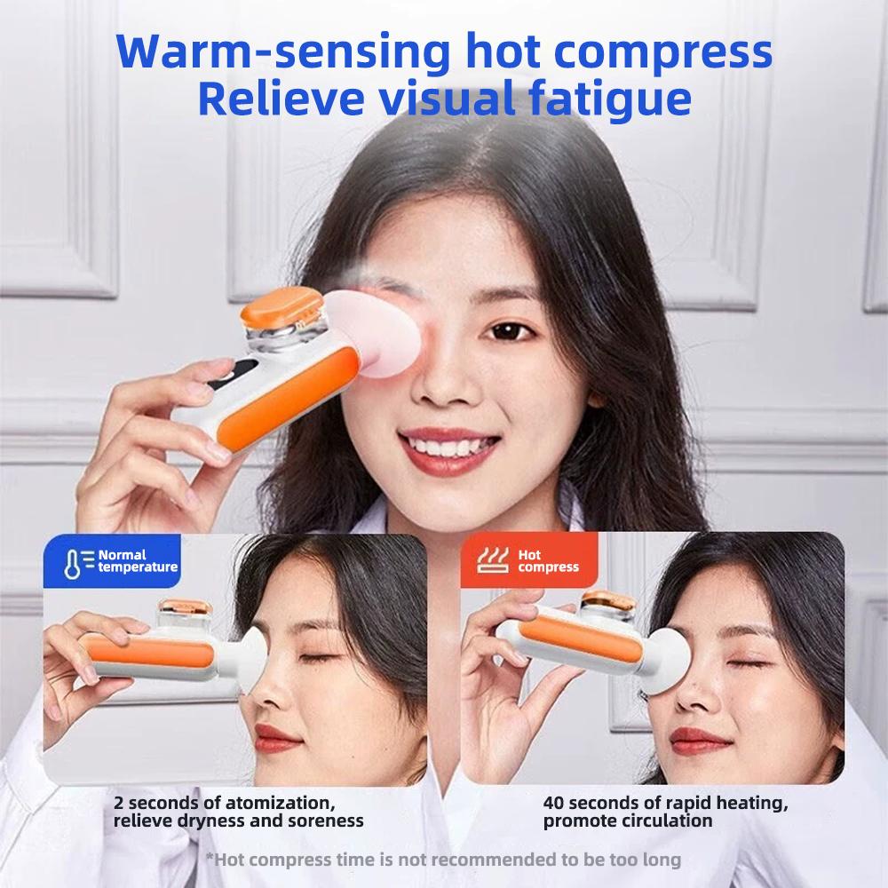 Cold and hot compress and nebulization eye moistening device