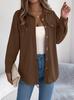 2025 Women's Casual European-American Corduroy Striped Shirt Jacket