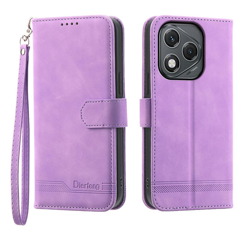 DIERFENG DF-03 For Honor 400 Lite 5G Case Lines Imprint Wallet Leather Phone Cover