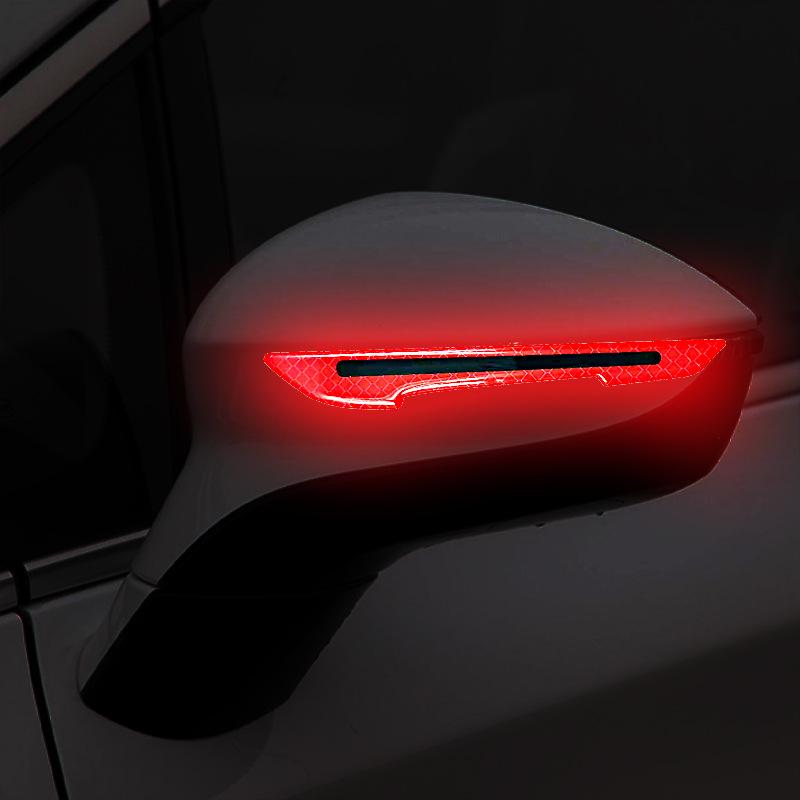 Reflective Carbon Fiber Anti-Collision Car Stickers for Handles, Door Bowl, and Mirrors