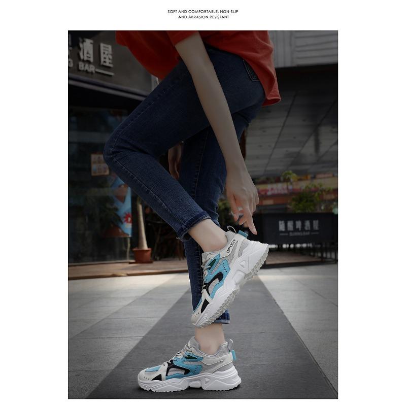 Summer Breathable Sports Shoes with Thick Sole and Increased Height for Women Breathable Small Size Women's Shoes