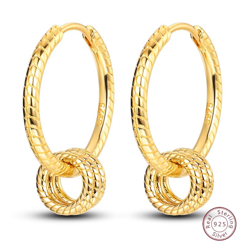 925 Ayar Burgu Halka Küpeler Minimalist Altın Yuvarlak Moda Zirkon Tokalı Düğün Takısı Kadınlar İçin Hediye