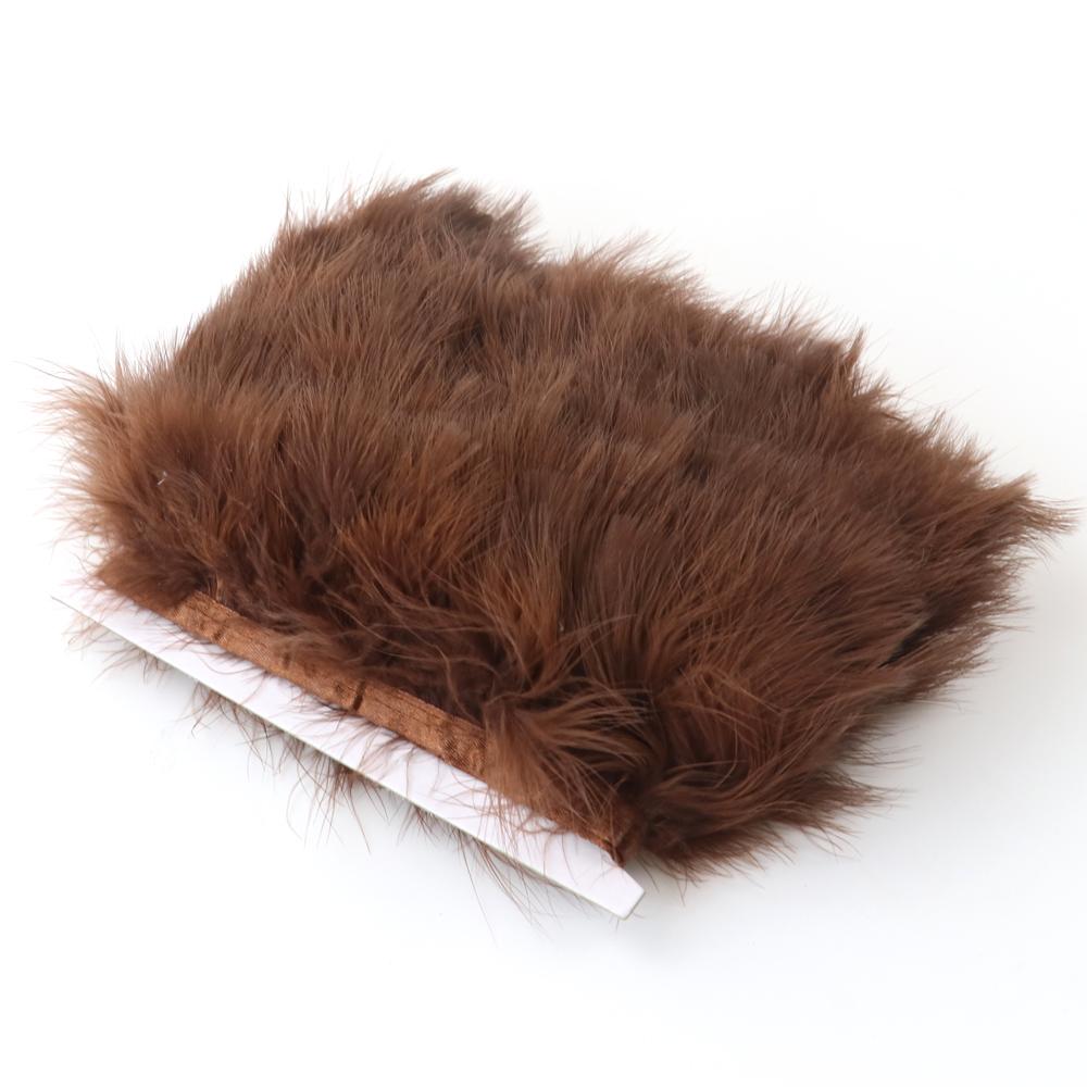1 Meter Flauschige Marabu Feder natürliche Federband Fransen 10-15cm Lederrosa Truthahnfedern Nähen Kleidung Dekorieren Basteln