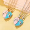 Set da 2 Pezzi Colori Blu e Rosa Ciondolo a Forma di Cuore Migliori Amici Collana BFF Modello Unicorno Gioielli per l'Amicizia
